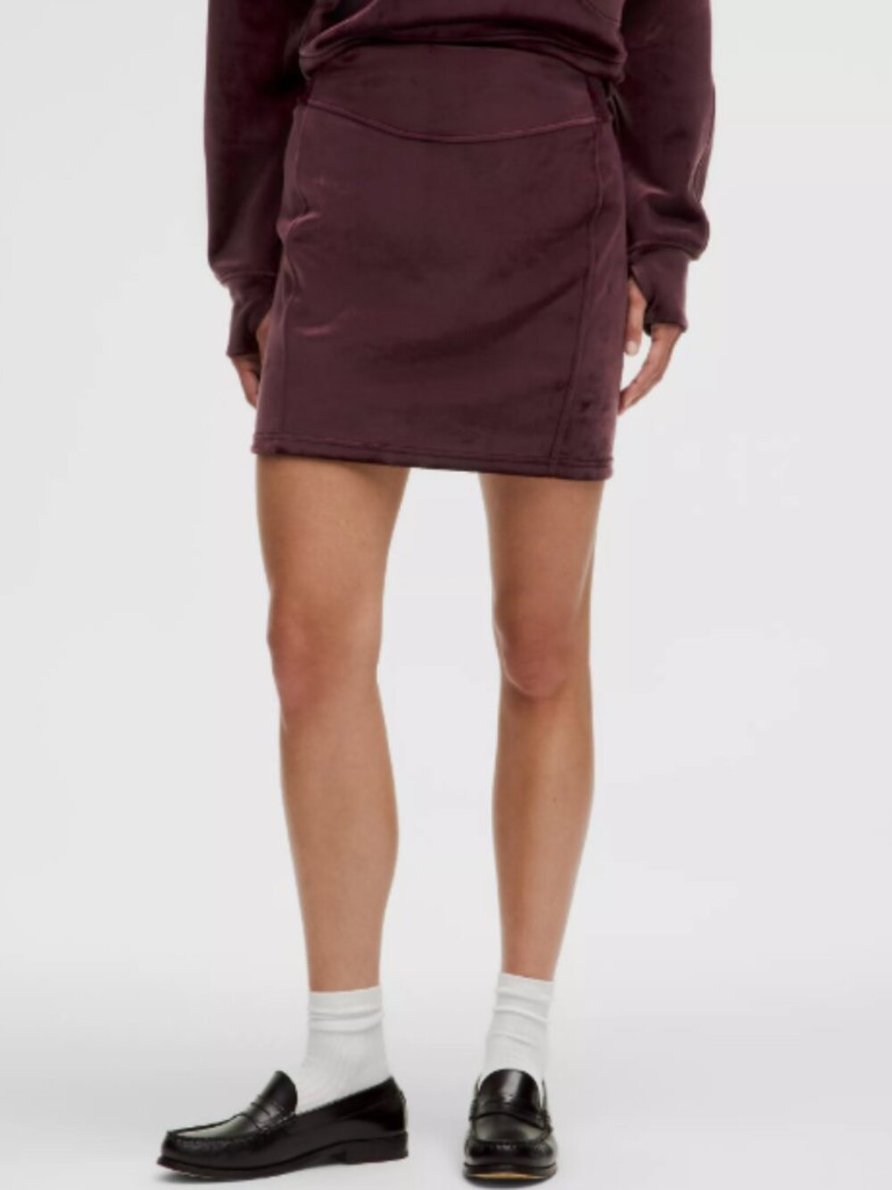 Lululemon Scuba High-Rise Mini Skirt Velvet - Garnet (Burgundy), Size M NWT